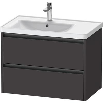 Duravit ketho meuble avec 2 tiroirs pour lavabo à gauche 78.4x45.5x54.9cm avec poignées anthracite graphite super mat