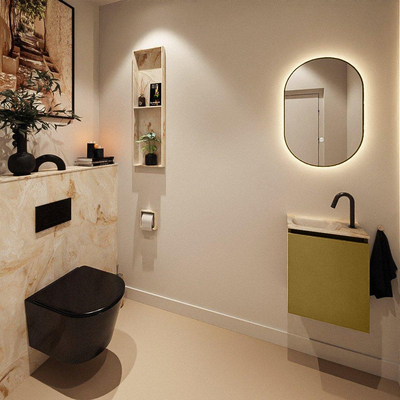 MONDIAZ TURE-DLUX 40cm toiletmeubel Oro. EDEN wastafel Frappe positie links. Met 1 kraangat.