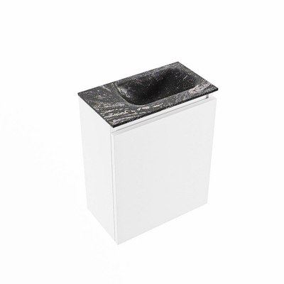 MONDIAZ TURE-DLUX 40cm toiletmeubel Talc. EDEN wastafel Lava positie rechts. Met 1 kraangat.