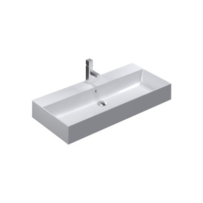 Thebalux lavabo modèle Cube 1x cuve 1x trou de robinet