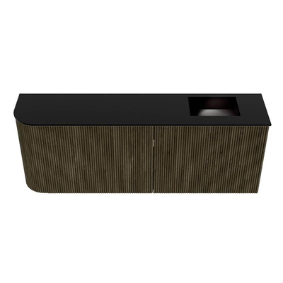 Mondiaz JOYA 111.6cm meuble de toilette - arrondi gauche couleur Shadow - Vasque FAYE position Droite Sans trou de robinet couleur Urban