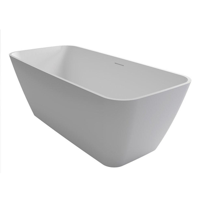 Zeza Viggo Baignoire îlot 160x75x55.5cm Solid Surface blanc mat