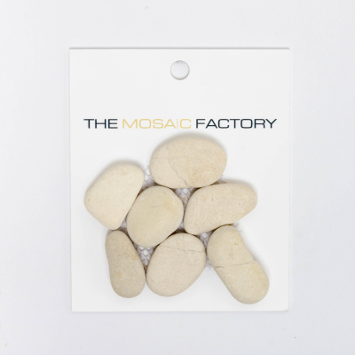 SAMPLE The Mosaic Factory Pierre naturelle carreau mosaïque 30x30cm pour mur et sol pour intérieur et extérieur galet ivoire