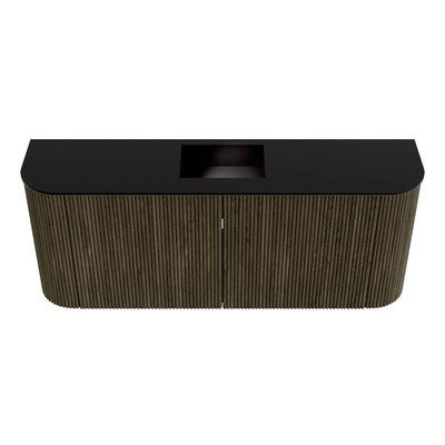 Mondiaz JOYA Meuble de salle de bains 103,2cm - arrondis gauche et droite couleur Shadow - Vasque FAYE position Milieu 1 trou de robinet couleur Urban