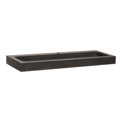 BRAUER Lava wastafel - 120x46x10cm - 1 wasbak - 1 kraangat - natuursteen - basalt antraciet