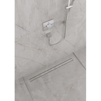 Hansgrohe RainDrain Match Douchegoot - 100cm - hoogte verstelbaar frame - brushed stainless steel