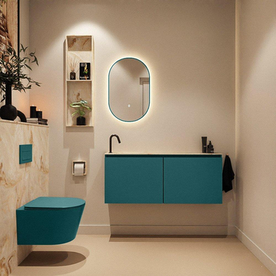 MONDIAZ TURE-DLUX Meuble WC 120 cm Smag. EDEN lavabo Frappe position gauche. Avec 1 trou de robinet.
