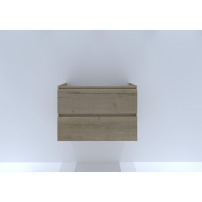 H&R Badmeubelen Infinity Wastafelonderkast - 80x44.8x55cm - 3D-front - 2 lades - greeploos - french oak