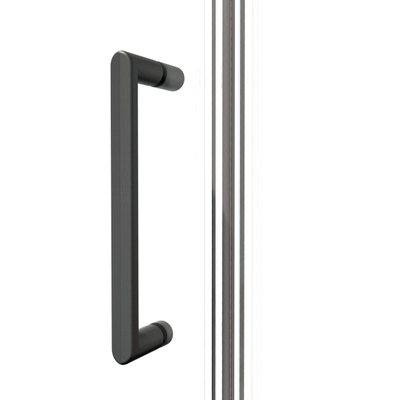 Fortifura Galeria Douchecabine - 100x120x200cm - scharnieren - deurgreep - vlak - gesatineerd veiligheidsglas - Geborsteld gunmetal PVD (Antraciet)