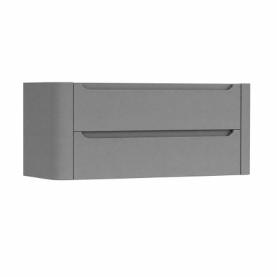 H&R Badmeubelen Juice Wastafelonderkast - 120x45x50cm - afgeronde hoeken - 2 lades - geïntegreerde greep - stone grey mat