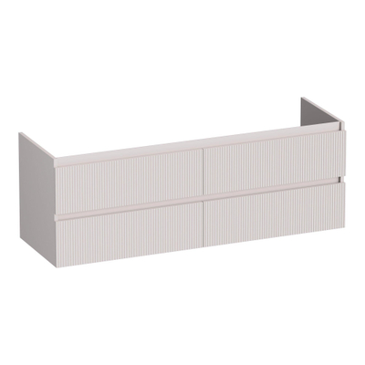 BRAUER Joy Wavy wastafelonderkast 140 4 softclose lades - greeploos - 2 sifon uitsparingen - mat zand