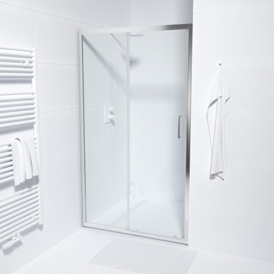 Marenza Slide Quick Fit Schuifdeur - 110x190cm - 6mm veiligheidsglas - alu profiel - anti kalk - chroom