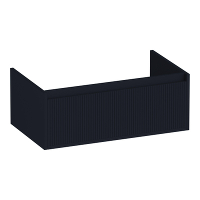 BRAUER Hope Wavy wastafelonderkast 80 1 softclose lade greeploos - 1 sifon uitsparing - mat zwart