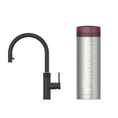 Quooker BE Flex Round Robinet d'eau bouillante - bec pivotant & extractible - réservoir PRO3 - eau bouillante - noir