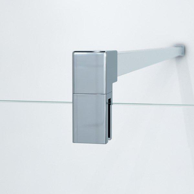 Wiesbaden Slim inloopdouche 100x200cm 8mm nano glas gedeeltelijk mat rookglas chroom