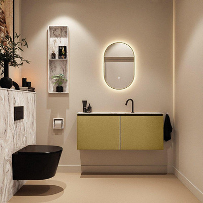 MONDIAZ TURE-DLUX Meuble de toilettes 120 cm Oro. EDEN lavabo Glace position centrale. Avec 1 trou de robinet.