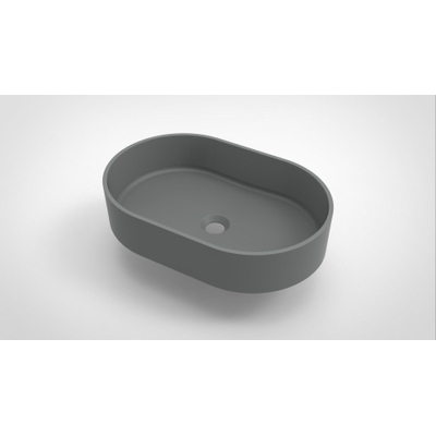 Arcqua Case waskom - 55x36cm - Ovaal - Cast marble Grijs Mat SHOWROOMMODEL