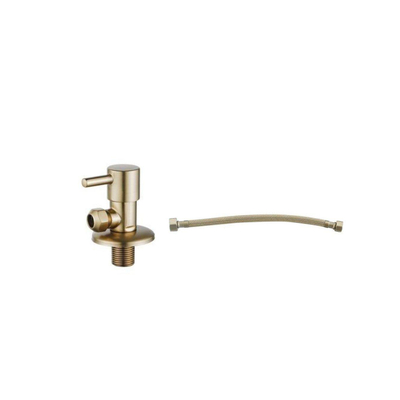 Fortifura Calvi Robinet d'arrêt d'angle avec flexible - flexible 30cm - 1/2"x3/8" - laiton brossé