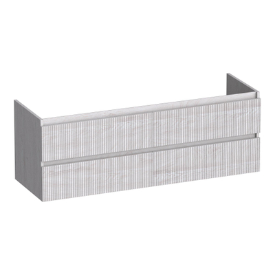 BRAUER Joy Wavy wastafelonderkast 140 4 softclose lades - greeploos - 2 sifon uitsparingen - Forest Seashell