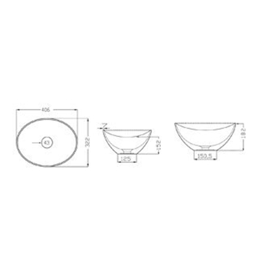 Plieger Scale vasque à poser en céramique ovale 40.6x32.2x18.2cm noir