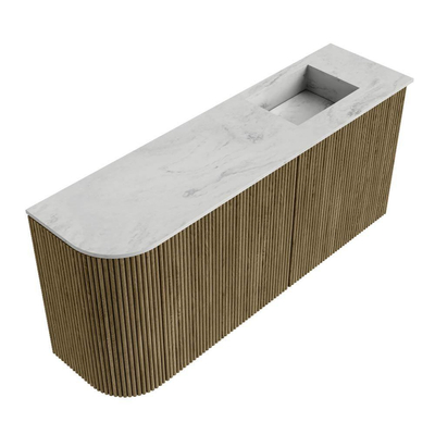 Mondiaz JOYA-DLUX 91.6cm toiletmeubel - ronding links kleur Dusk - Wastafel FAYE positie Rechts 1 kraangat kleur Opalo.