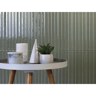 ÉCHANTILLON Terravito Ornato Mur en céramique - 10x30,5cm - 8,6mm - Vert