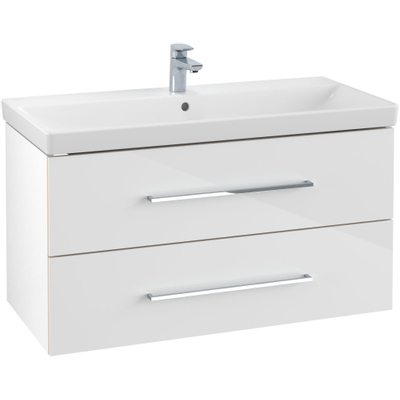 Villeroy et Boch Avento meuble sous lavabo 96.7x52x44.7cm avec 2 tiroirs Crystal white