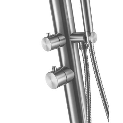 FugaFlow Buitendouche - vrijstaand - RVS 316 - regendouche - handdouche - mat zwart