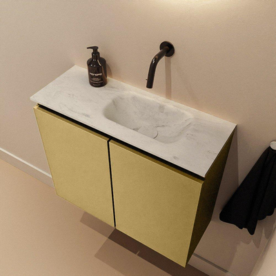 MONDIAZ TURE-DLUX Meuble WC 60cm Oro. EDEN lavabo Opalo position droite. Sans trou de robinet.