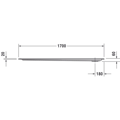 Duravit Starck Slimline Kunststof douchebak acryl rechthoekig - 170x90x6cm - zonder poten - wit