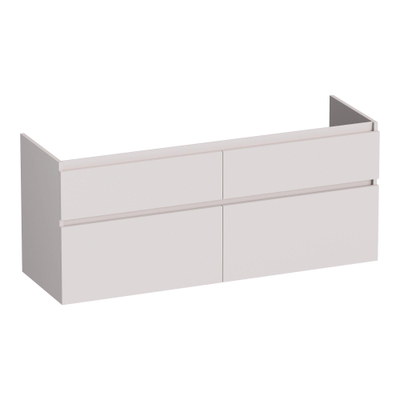 BRAUER Delight meuble sous-lavabo - 120x46x60cm - 4 tiroirs à fermeture douce - sans poignée - 2 découpes pour siphon - sable mat