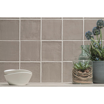 ÉCHANTILLON Terravito Viondo carreau mural - 13x13cm - 10mm - Carré - Gris Brillant