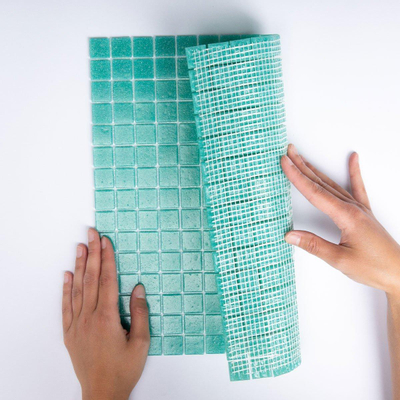 The Mosaic Factory Amsterdam carrelage mosaïque 32.2x32.2cm pour mur et sol intérieur et extérieur carré verre Vert jade