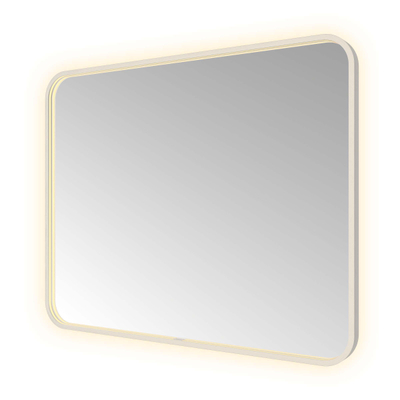 Hotbath &MORE Spiegel - 100x80cm - direct en indirect LED - color changing - spiegelverwarming - met afstandsbediening - geborsteld RVS 316