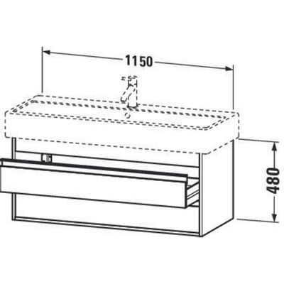 Duravit Ketho Meuble sous-lavabo avec 2 tiroirs 115x44x41cm pour Vero 045412 blanc