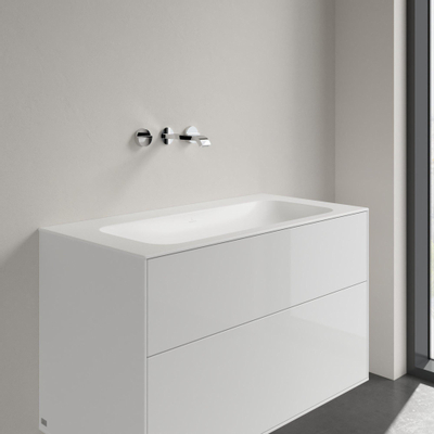 Villeroy & Boch Finion lavabo-plan pour meuble - 100x50 sans trou de robinetterie sans trop-plein stonewhite Ceramic+ stone white
