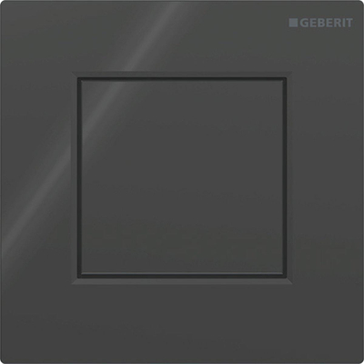 Plaque de commande urinoir Geberit type 01 - pneumatique - carré - Noir profond RAL 9005
