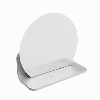 Mondiaz SPOT miroir – Ø 30 cm – avec tablette – Opalo (marbre blanc)