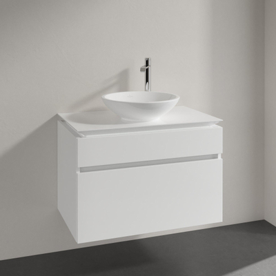 Villeroy & Boch Legato meuble sous-lavabo - 80x55cm - 2 tiroirs Blanc brillant