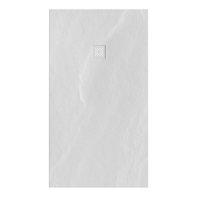 BRAUER Asteroid Receveur de douche 100x180 incl. antidérapant et antibactérien marbre minéral blanc mat