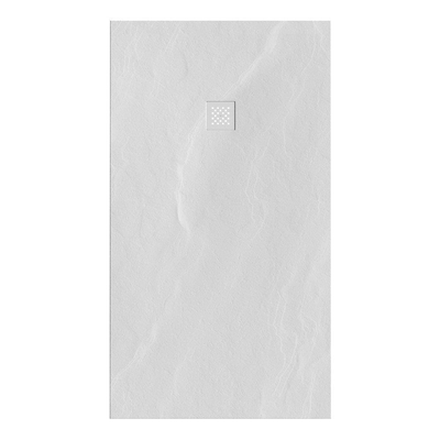 BRAUER Relievo Crag Douchebak 180x100cm antislip antibacterieel mineraalmarmer mat wit