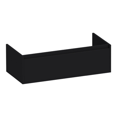 BRAUER Hope wastafelonderkast - 99x30x45.5cm - 1 softclose lade greeploos - 1 sifon uitsparing - mat zwart