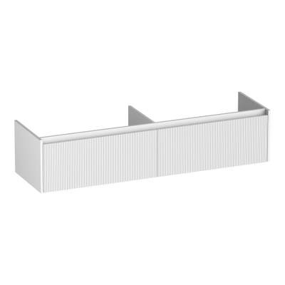 BRAUER Embrace Wavy meuble sous-lavabo 160 2 tiroirs softclose - sans poignées - 2 découpes pour siphon - blanc mat