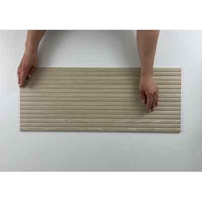 ÉCHANTILLON Terravito Bevella carreau mural - 30x75cm - rectifié - Aspect bois - Chêne mat (brun)