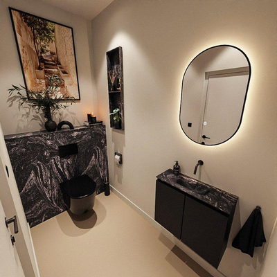 MONDIAZ TURE-DLUX Meuble toilette - 60cm - Urban - EDEN - vasque Lava - position centrale - sans trou de robinet