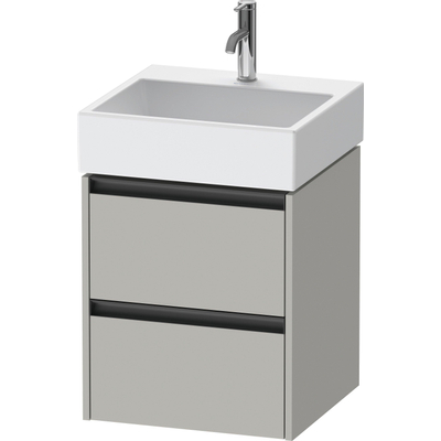 Duravit Ketho 2 meuble sous-lavabo - 2 tiroirs - 48.4x46x54.9cm - poignées anthracite - gris béton mat