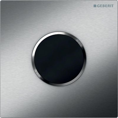 Geberit Type10 urinioir bedieningsplaat - batterij - ronde knop - rvs geborsteld/gepolijst/e-to-clean - geborsteld rvs