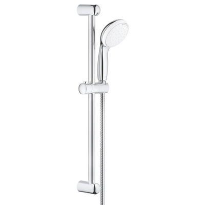 GROHE Tempesta 100 Ensemble barre de douche - 60cm - pomme de douche à main ronde - 2 types de jets - flexible de douche métallique - chrome