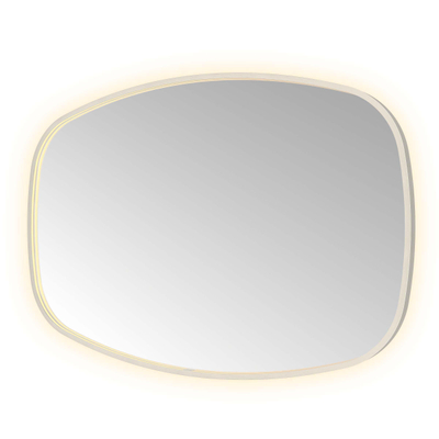 Hotbath &MORE Spiegel in aluminium frame / contour - 80x120cm - inclusief direct & indirect LED - spiegelverwarming - color changing - dimbaar - dottless - met afstandsbediening - geborsteld RVS 316