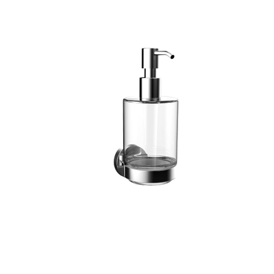 Emco Round Zeepdispenser - 18x10x7cm - wandmontage - chroom/kristal helder glas